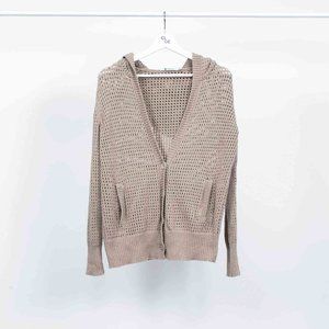 T Alexander Wang Open Knit Hooded Cardigan